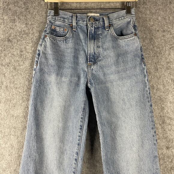 Aritzia Denim Forum Jeans Womens 24 The Farrah High Rise Wide Leg Light Wash - Picture 2 of 16